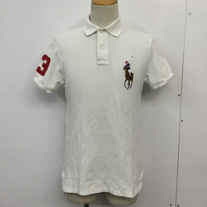 ポロバイラルフローレン Polo by RALPH LAUREN ポロシャツ 半袖 カラーホース 刺繍 鹿の子 S ワンポイント 白 / ホワイト / メンズ USED 古着 中古 10062536