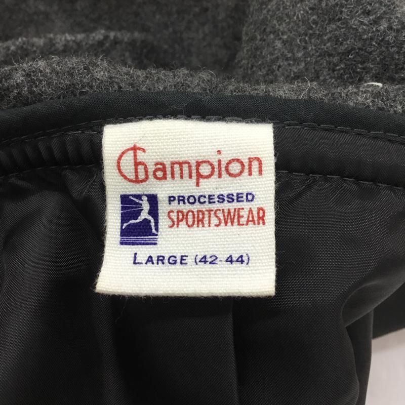 チャンピオン Champion ジャケット、上着 ジャンパー、ブルゾン CW-A602 パーカー ジップアップ L ロゴ、文字 ダークグレー / ダークグレー / メンズ USED 古着 中古 10062538