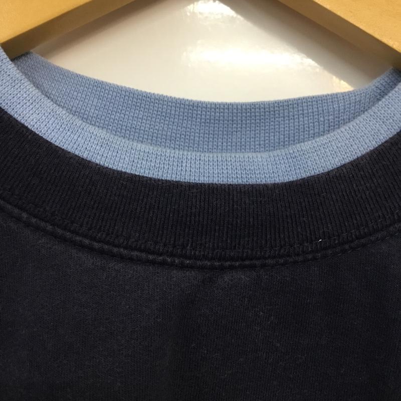 古着 USED トレーナー 長袖 スウェット 裏起毛 L 刺繍 紺 / ネイビー / X 水色 / ライトブルー / レディース USED 古着 中古 10062572