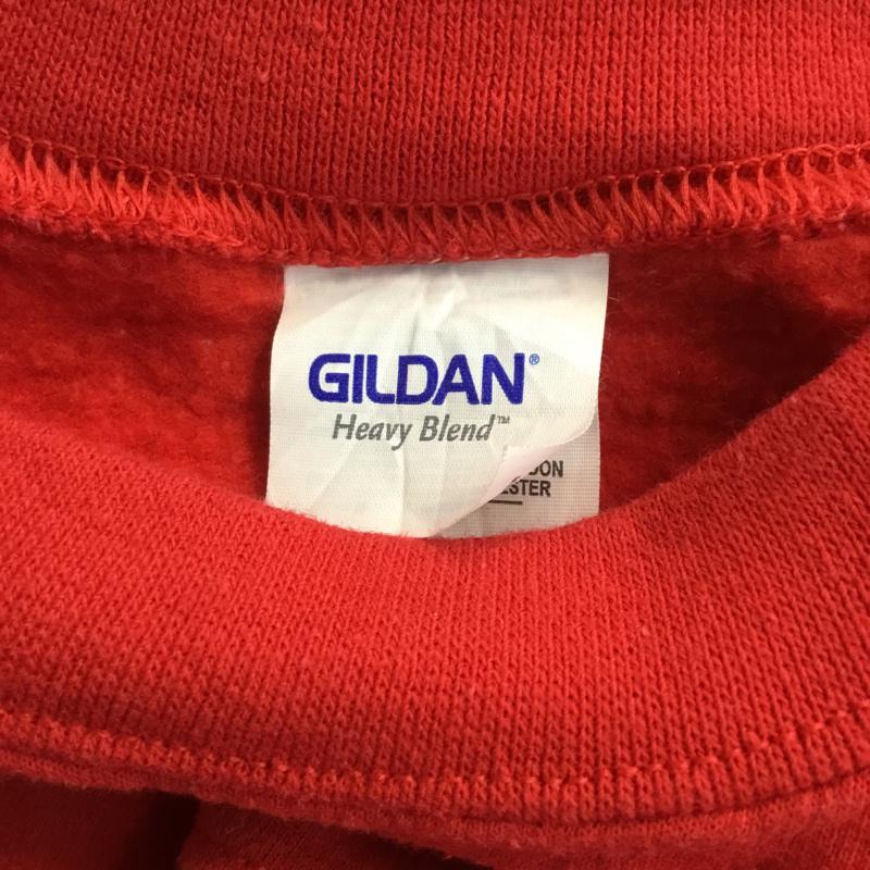 ギルダン GILDAN トレーナー 長袖 スウェット 裏起毛 ラマ L プリント 赤 / レッド / メンズ USED 古着 中古 10062581