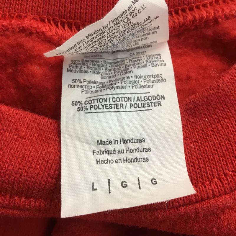 ギルダン GILDAN トレーナー 長袖 スウェット 裏起毛 ラマ L プリント 赤 / レッド / メンズ USED 古着 中古 10062581