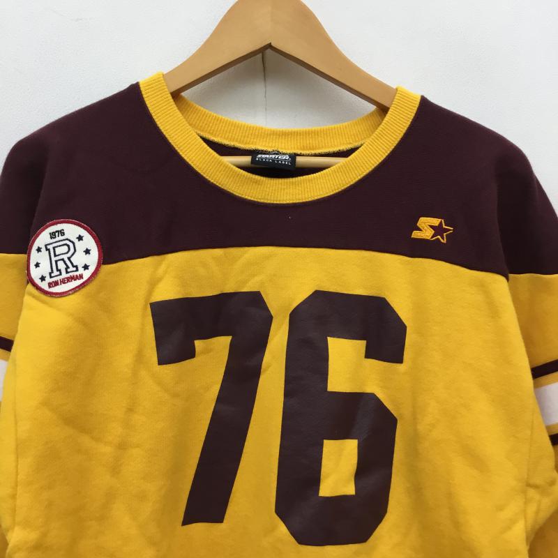 スターターブラックレーベル STARTER BLACK LABEL トレーナー 長袖 WTAPS × Ron Herman × STARTER BLACK LABEL 16AW QB ナンバリングスウェットトレーナー 黄 / イエロー / X 茶 / ブラウン / メンズ USED 古着 中古 10062588