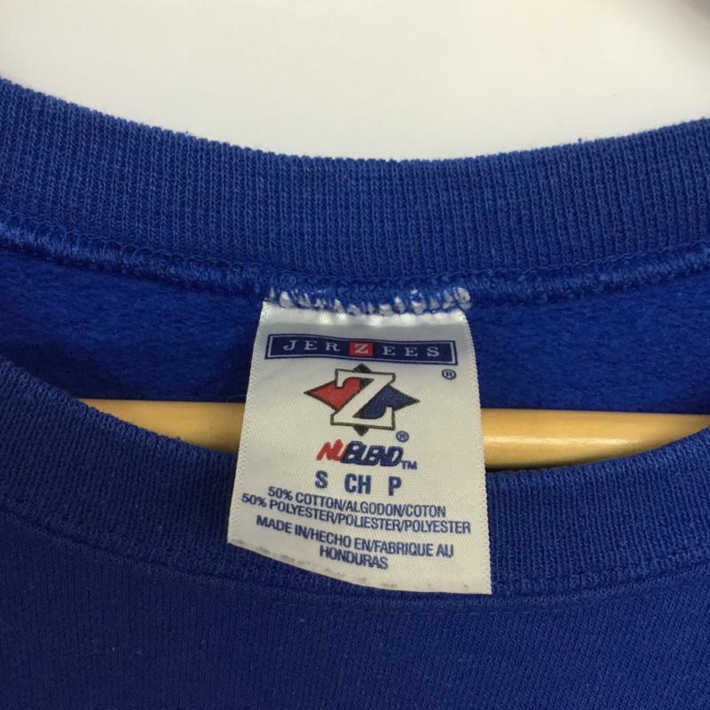ジャージーズ JERZEES トレーナー 長袖 スウェット 裏起毛 プリント S ロゴ、文字 青 / ブルー / メンズ USED 古着 中古 10062626