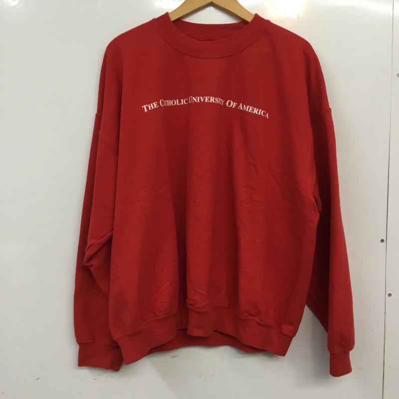 古着 USED トレーナー 長袖 スウェット 裏起毛 プリント ロゴ、文字 赤 / レッド / メンズ USED 古着 中古 10062640