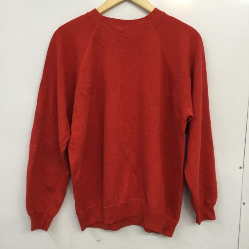 ヘインズ HANES トレーナー 長袖 スウェット 裏起毛 プリント アラスカ L ロゴ、文字 赤 / レッド / メンズ USED 古着 中古 10062644