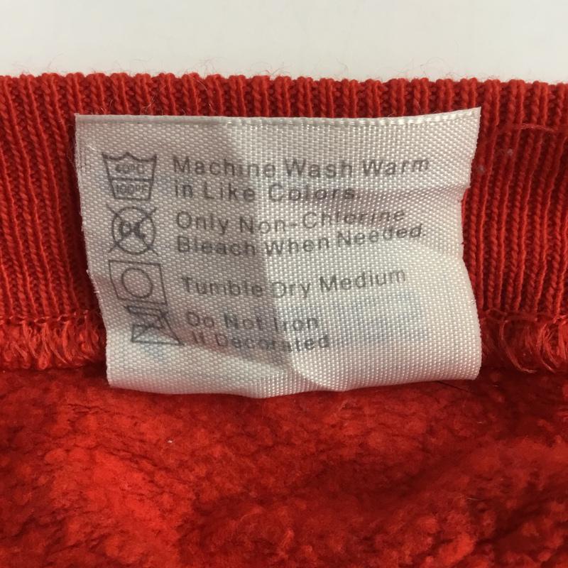 ヘインズ HANES トレーナー 長袖 スウェット 裏起毛 プリント アラスカ L ロゴ、文字 赤 / レッド / メンズ USED 古着 中古 10062644