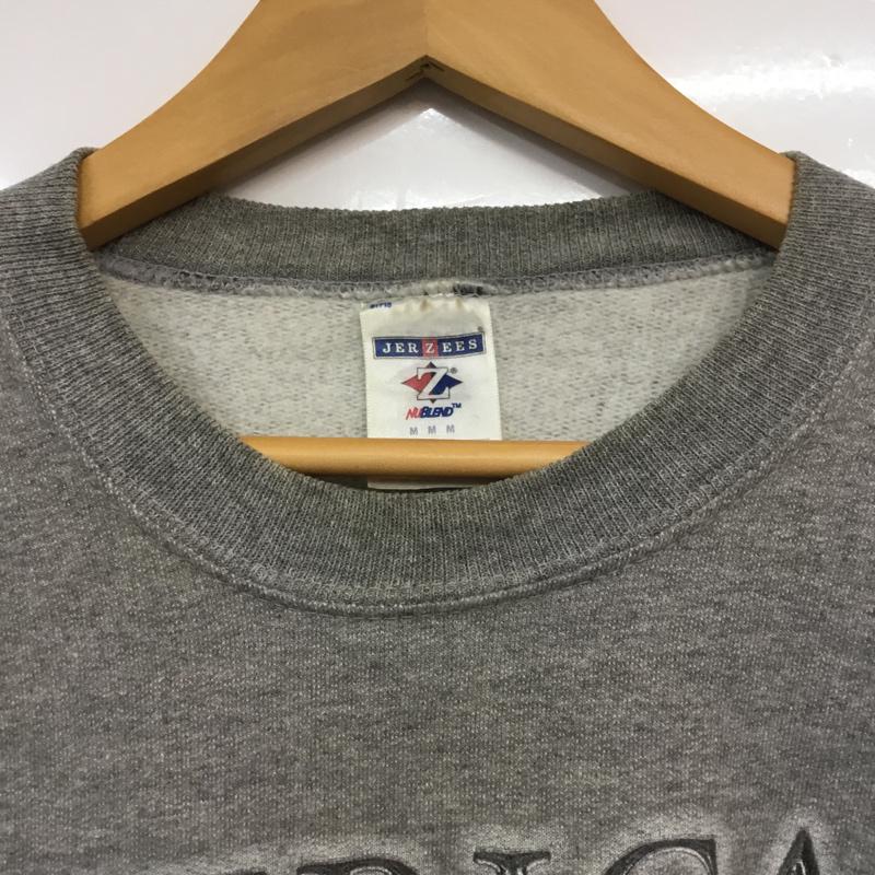 ジャージーズ JERZEES トレーナー 長袖 スウェット 裏起毛 車 M プリント 灰 / グレー / メンズ USED 古着 中古 10062654