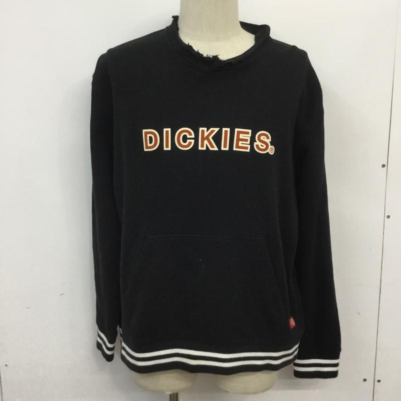 ディッキーズ Dickies トレーナー 長袖 リブラインロゴパーカ スウェット 裏起毛 L ロゴ、文字 黒 / ブラック / メンズ USED 古着 中古 10062716