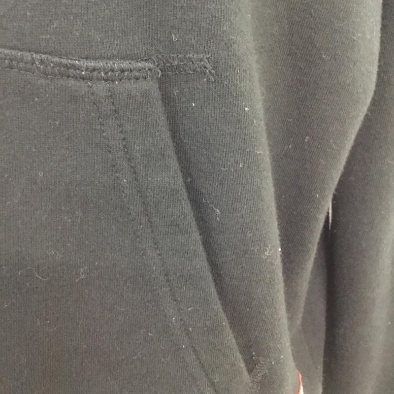 ディッキーズ Dickies トレーナー 長袖 リブラインロゴパーカ スウェット 裏起毛 L ロゴ、文字 黒 / ブラック / メンズ USED 古着 中古 10062716