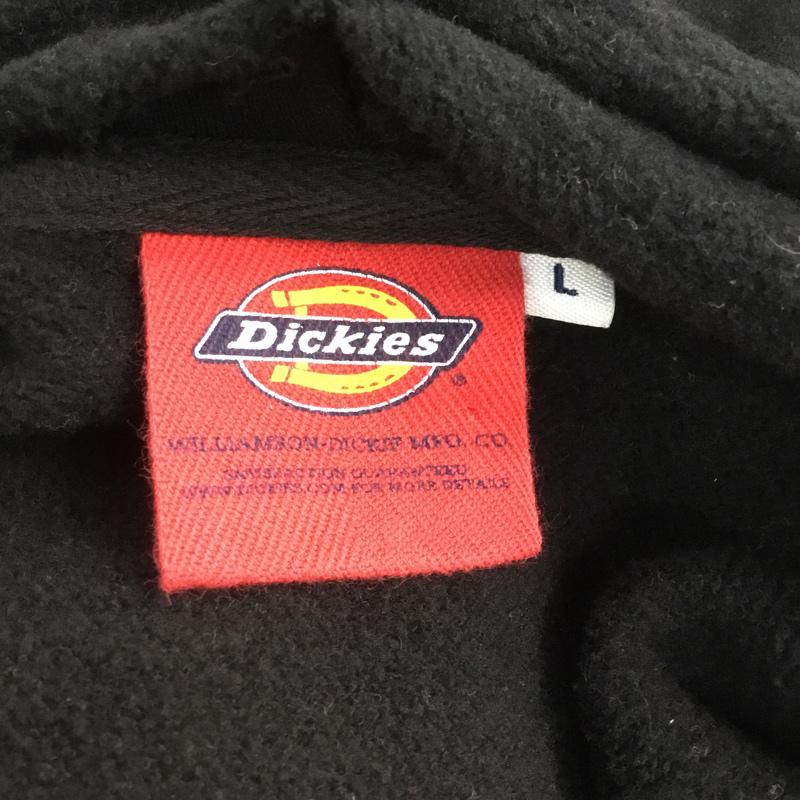 ディッキーズ Dickies トレーナー 長袖 リブラインロゴパーカ スウェット 裏起毛 L ロゴ、文字 黒 / ブラック / メンズ USED 古着 中古 10062716