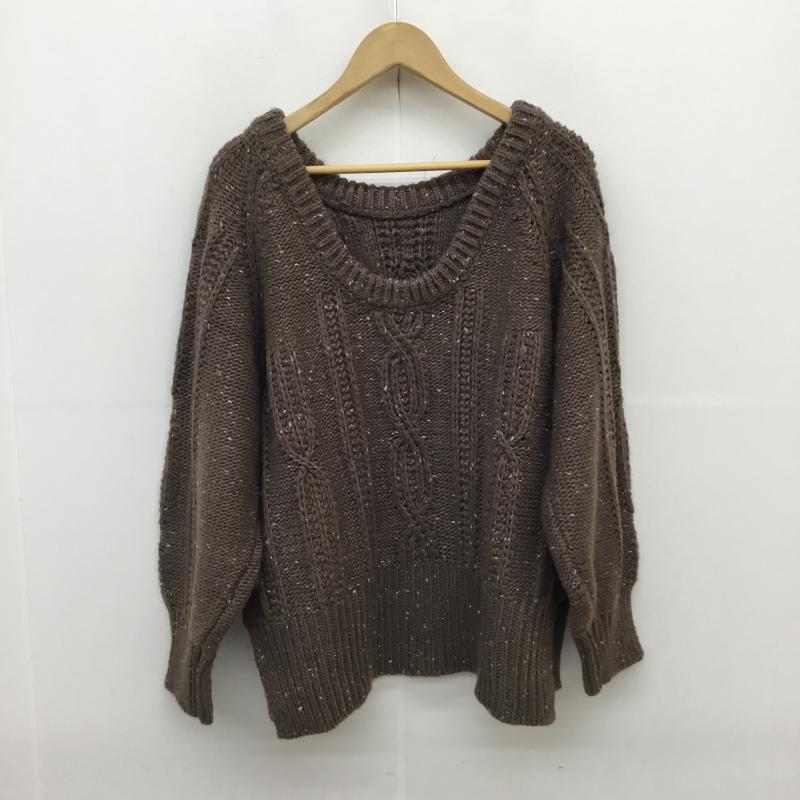 カスタネ Kastane ニット、セーター 長袖 ネップケーブルBIGプルオーバー FREE 茶 / ブラウン / レディース USED 古着 中古 10062904