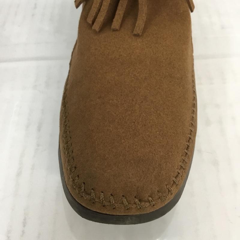 ミネトンカ Minnetonka ブーツ ショートブーツ 292L earth music&ecology × ミネトンカ フリンジ 6 箱有 23cm 23.0cm 無地 茶 / ブラウン / レディース USED 古着 中古 10062929