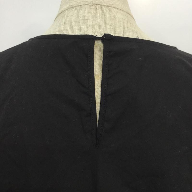 ザラ ZARA チュニック 七分袖 L 無地 黒 / ブラック / レディース USED 古着 中古 10062940
