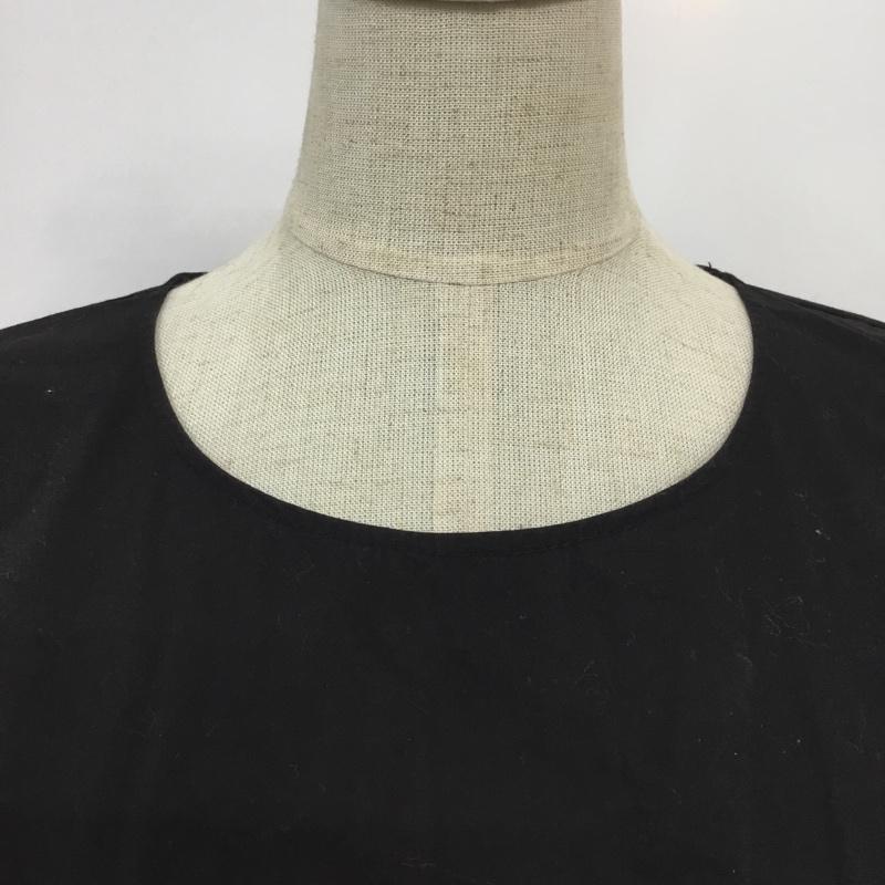 ザラ ZARA チュニック 七分袖 L 無地 黒 / ブラック / レディース USED 古着 中古 10062940