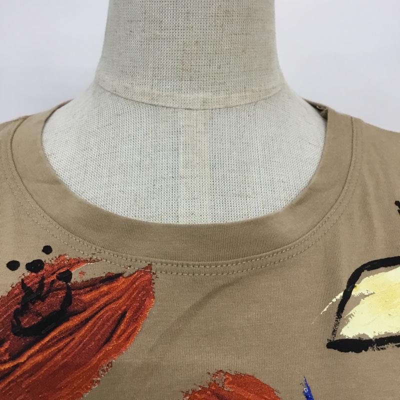 ザラ ZARA Tシャツ 半袖 S プリント 茶 / ブラウン / レディース USED 古着 中古 10063039