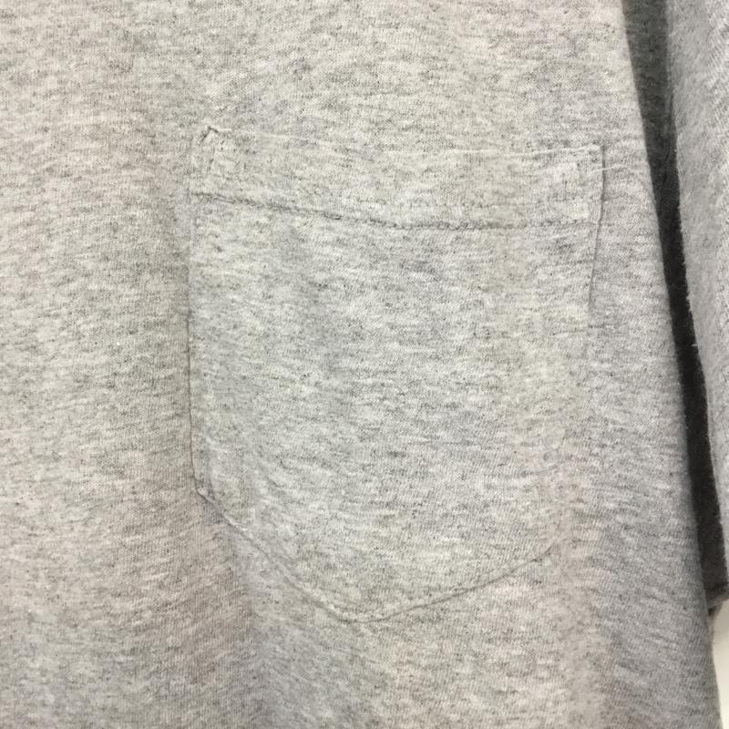 ギルダン GILDAN Tシャツ 半袖 クルーネック バックプリント 胸ポケット XL プリント 灰 / グレー / メンズ USED 古着 中古 10063218