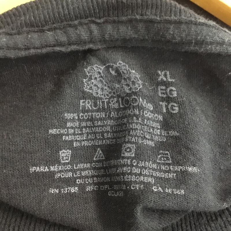 フルーツオブザルーム FRUIT OF THE LOOM Tシャツ 半袖 クルーネック フォトグラフ ロゴ XL プリント 黒 / ブラック / メンズ USED 古着 中古 10063238