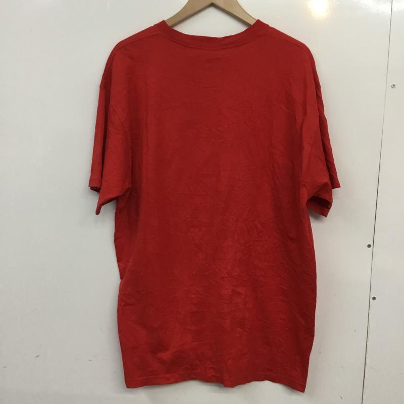 フルーツオブザルーム FRUIT OF THE LOOM Tシャツ 半袖 クルーネック プリント XL ロゴ、文字 赤 / レッド / メンズ USED 古着 中古 10063240