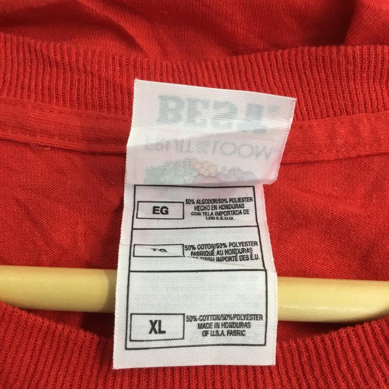 フルーツオブザルーム FRUIT OF THE LOOM Tシャツ 半袖 クルーネック プリント XL ロゴ、文字 赤 / レッド / メンズ USED 古着 中古 10063240