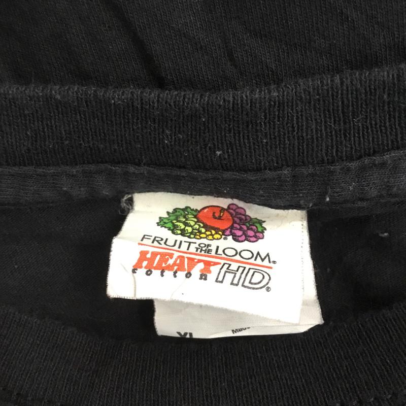 フルーツオブザルーム FRUIT OF THE LOOM Tシャツ 半袖 クルーネック バックプリント 野球 XL ロゴ、文字 黒 / ブラック / メンズ USED 古着 中古 10063241