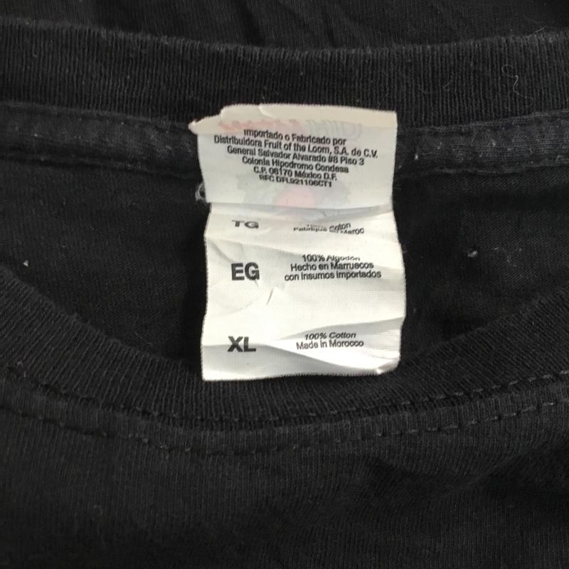 フルーツオブザルーム FRUIT OF THE LOOM Tシャツ 半袖 クルーネック バックプリント 野球 XL ロゴ、文字 黒 / ブラック / メンズ USED 古着 中古 10063241