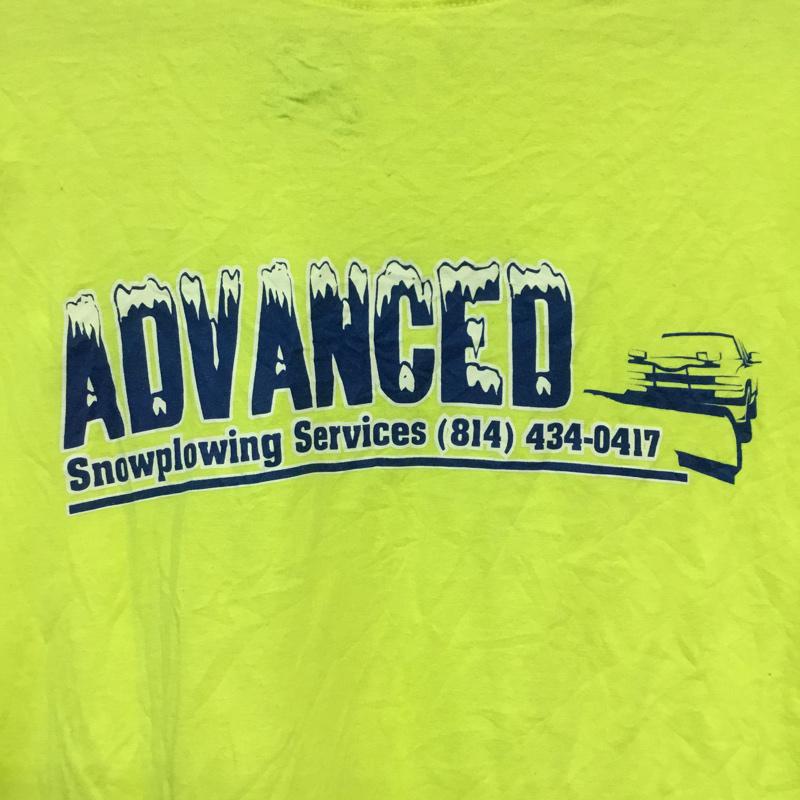 ギルダン GILDAN Tシャツ 半袖 クルーネック バックプリント 2XL ロゴ、文字 黄 / イエロー / メンズ USED 古着 中古 10063243