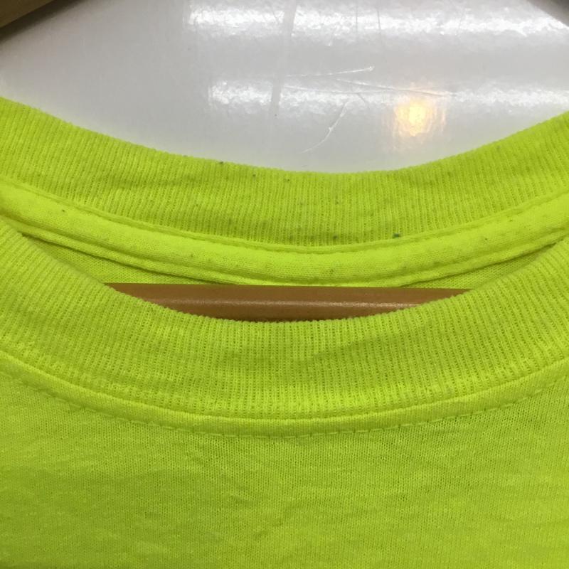 ギルダン GILDAN Tシャツ 半袖 クルーネック バックプリント 2XL ロゴ、文字 黄 / イエロー / メンズ USED 古着 中古 10063243