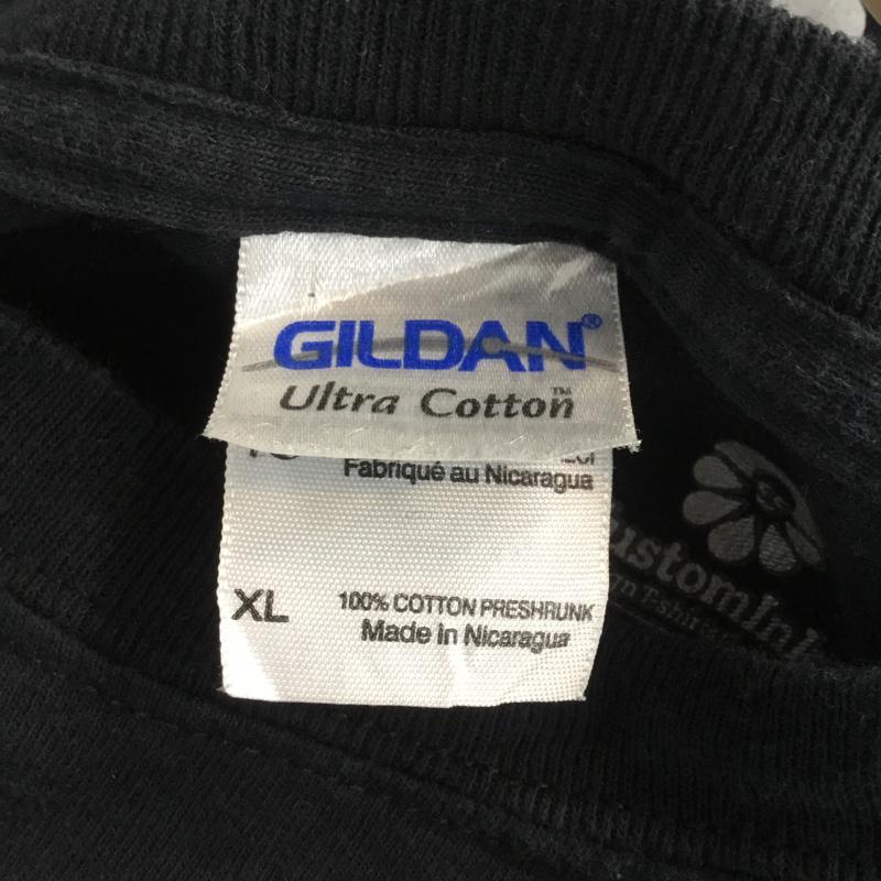 ギルダン GILDAN Tシャツ 半袖 クルーネック ロゴ XL ロゴ、文字 黒 / ブラック / メンズ USED 古着 中古 10063263