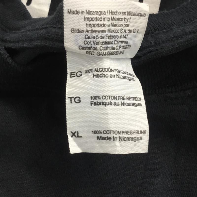 ギルダン GILDAN Tシャツ 半袖 クルーネック ロゴ XL ロゴ、文字 黒 / ブラック / メンズ USED 古着 中古 10063263