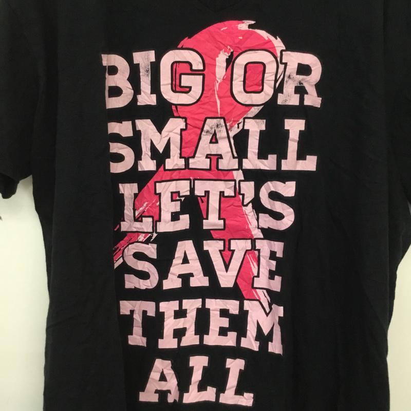 ギルダン GILDAN Tシャツ 半袖 Vネック プリント 2XL ロゴ、文字 黒 / ブラック / メンズ USED 古着 中古 10063265