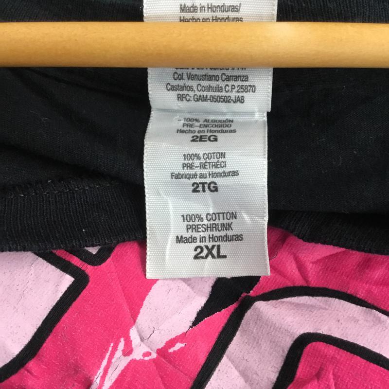 ギルダン GILDAN Tシャツ 半袖 Vネック プリント 2XL ロゴ、文字 黒 / ブラック / メンズ USED 古着 中古 10063265