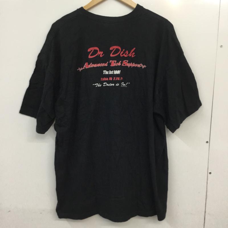 ギルダン GILDAN Tシャツ 半袖 クルーネック バックプリント 2XL ロゴ、文字 黒 / ブラック / メンズ USED 古着 中古 10063267