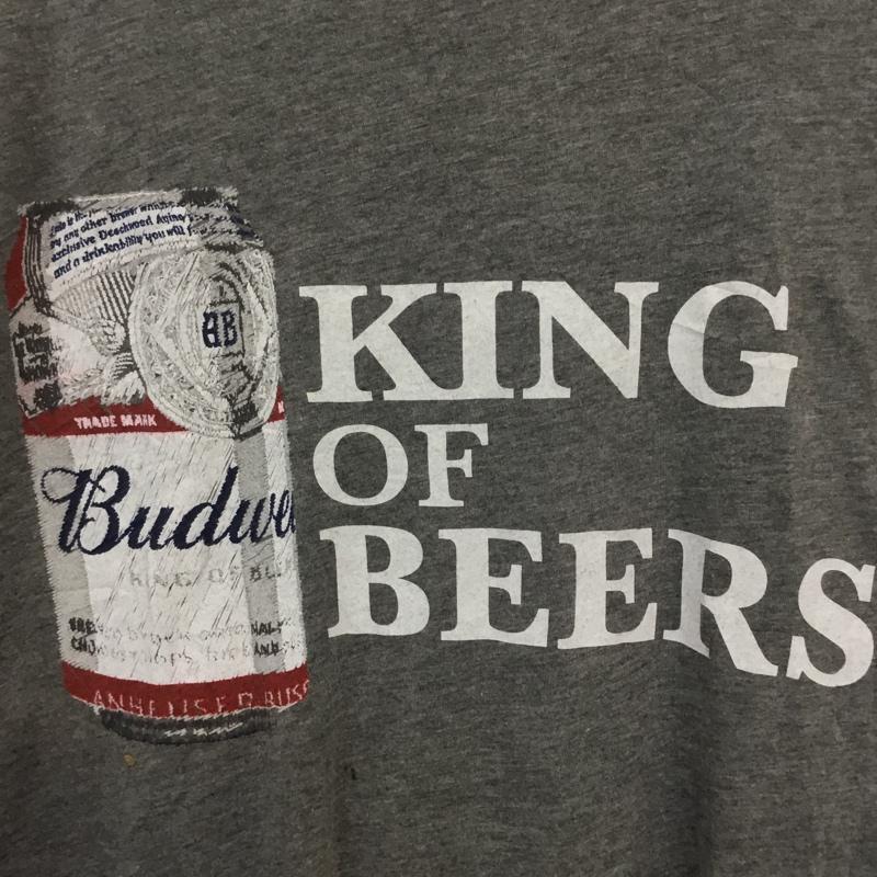 古着 USED Tシャツ 半袖 クルーネック KING OF BEERS ビール ロゴ XL プリント 灰 / グレー / メンズ USED 古着 中古 10063275