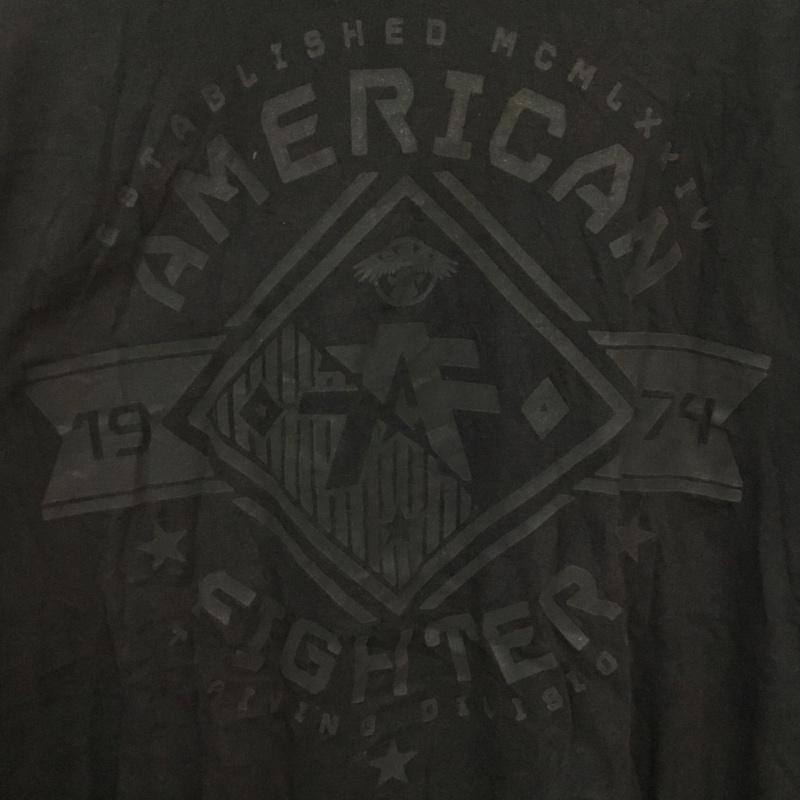 古着 USED Tシャツ 半袖 クルーネック AMERICAN FIGHTER ロゴ 3XL プリント 黒 / ブラック / メンズ USED 古着 中古 10063276