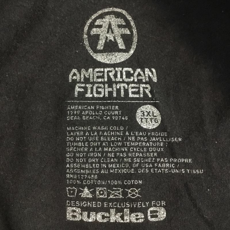 古着 USED Tシャツ 半袖 クルーネック AMERICAN FIGHTER ロゴ 3XL プリント 黒 / ブラック / メンズ USED 古着 中古 10063276