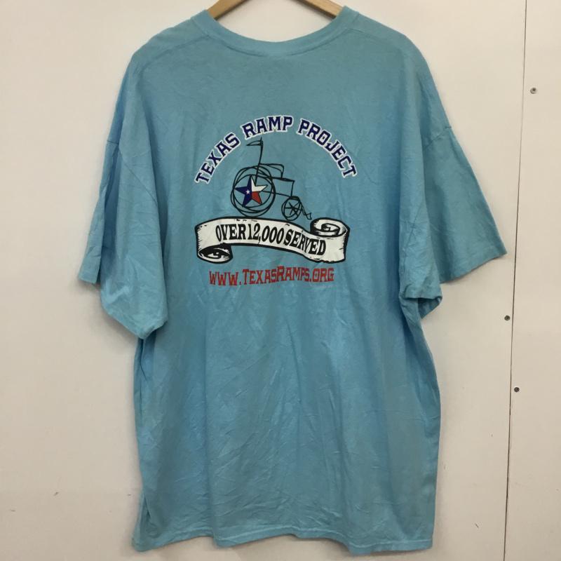 ギルダン GILDAN Tシャツ 半袖 クルーネック プリント ロゴ、文字 水色 / ライトブルー / メンズ USED 古着 中古 10063288