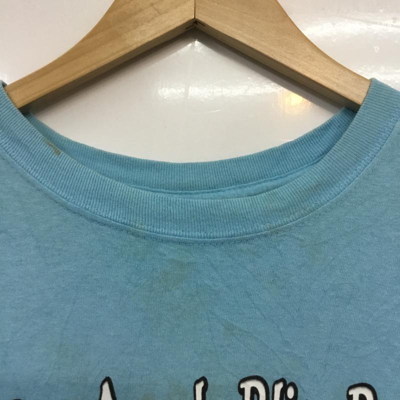 ギルダン GILDAN Tシャツ 半袖 クルーネック プリント ロゴ、文字 水色 / ライトブルー / メンズ USED 古着 中古 10063288