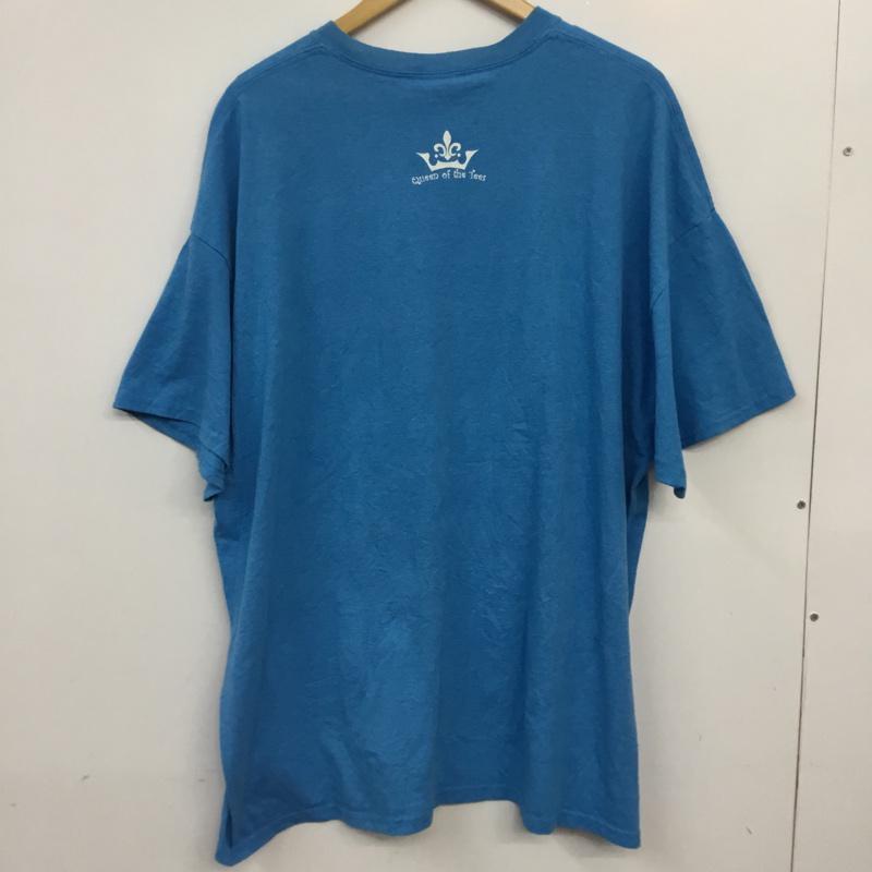 ギルダン GILDAN Tシャツ 半袖 クルーネック ロゴ 2XL プリント 水色 / ライトブルー / メンズ USED 古着 中古 10063295