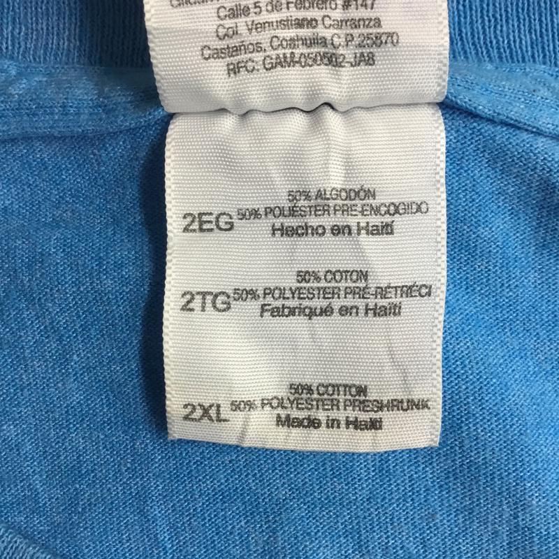 ギルダン GILDAN Tシャツ 半袖 クルーネック ロゴ 2XL プリント 水色 / ライトブルー / メンズ USED 古着 中古 10063295
