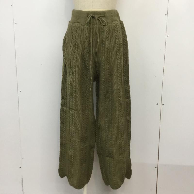 レイカズン Ray Cassin ボトムス ボトムス 裾スカラップニットパンツ FREE 無地 カーキ / カーキ / レディース USED 古着 中古 10063424