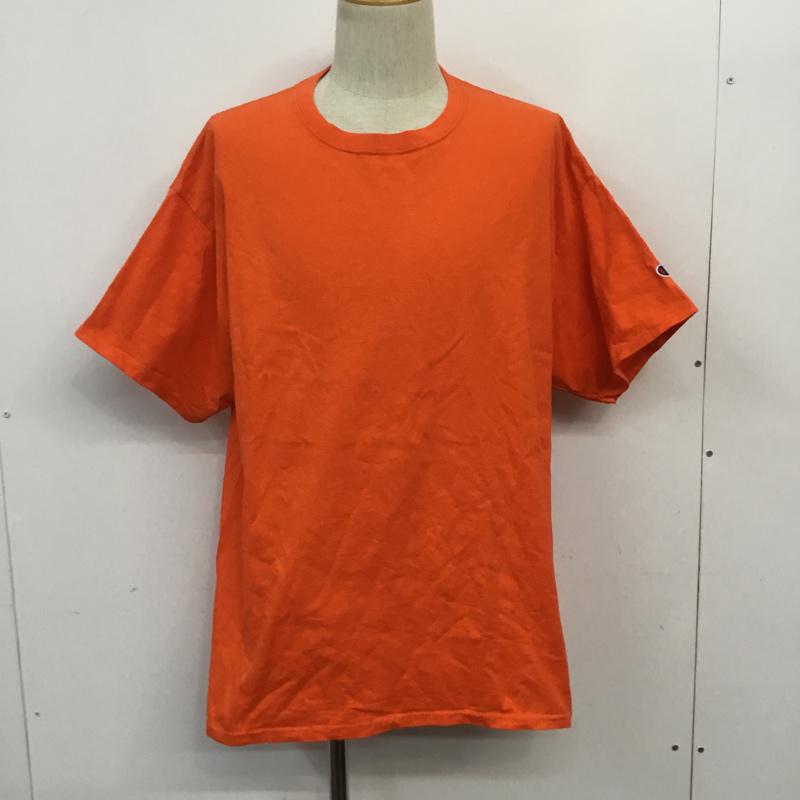 チャンピオン Champion Tシャツ 半袖 クルーネック XL ワンポイント 橙 / オレンジ / メンズ USED 古着 中古 10063451