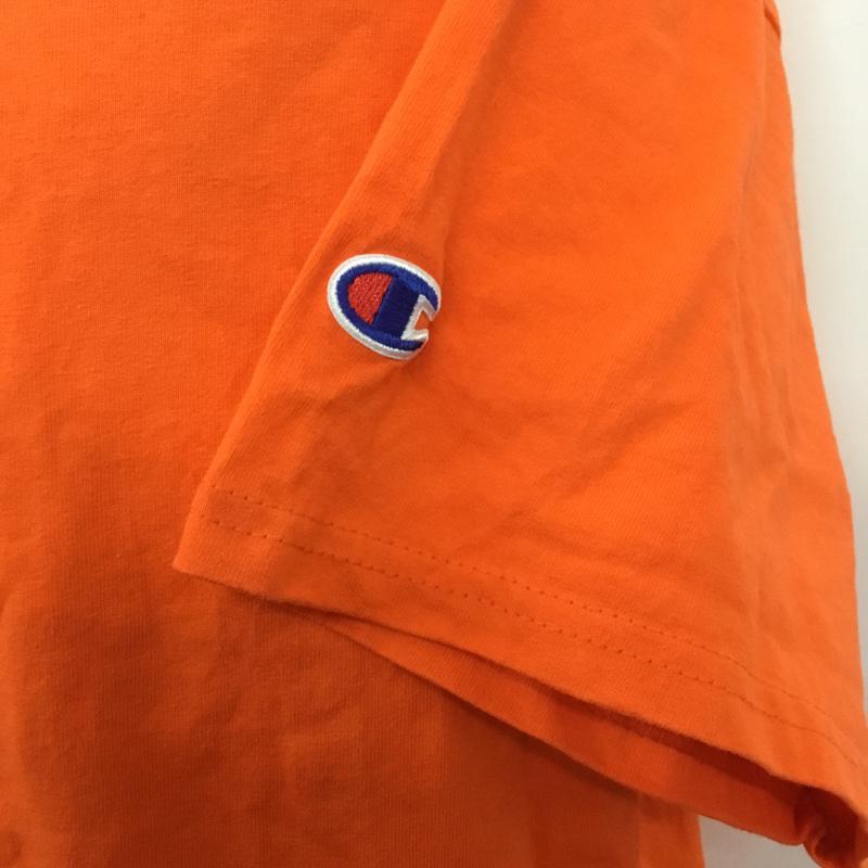 チャンピオン Champion Tシャツ 半袖 クルーネック XL ワンポイント 橙 / オレンジ / メンズ USED 古着 中古 10063451