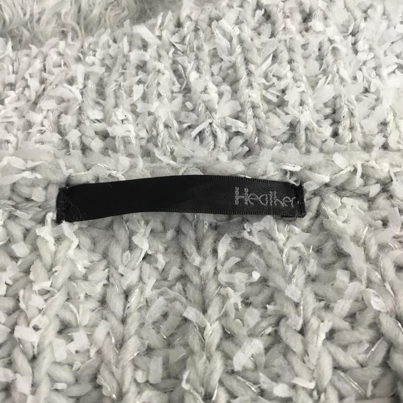 ヘザー Heather ニット、セーター 長袖 HE061015CF FREE 無地 灰 / グレー / レディース USED 古着 中古 10063628