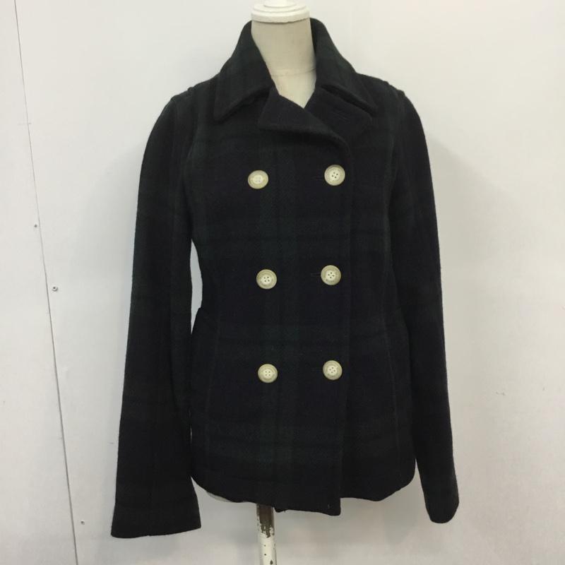 トラディショナルウェザーウェア Traditional Weatherwear コート ピーコート 072HF-7702 34 チェック 緑 / グリーン / X 紺 / ネイビー / レディース USED 古着 中古 10063664