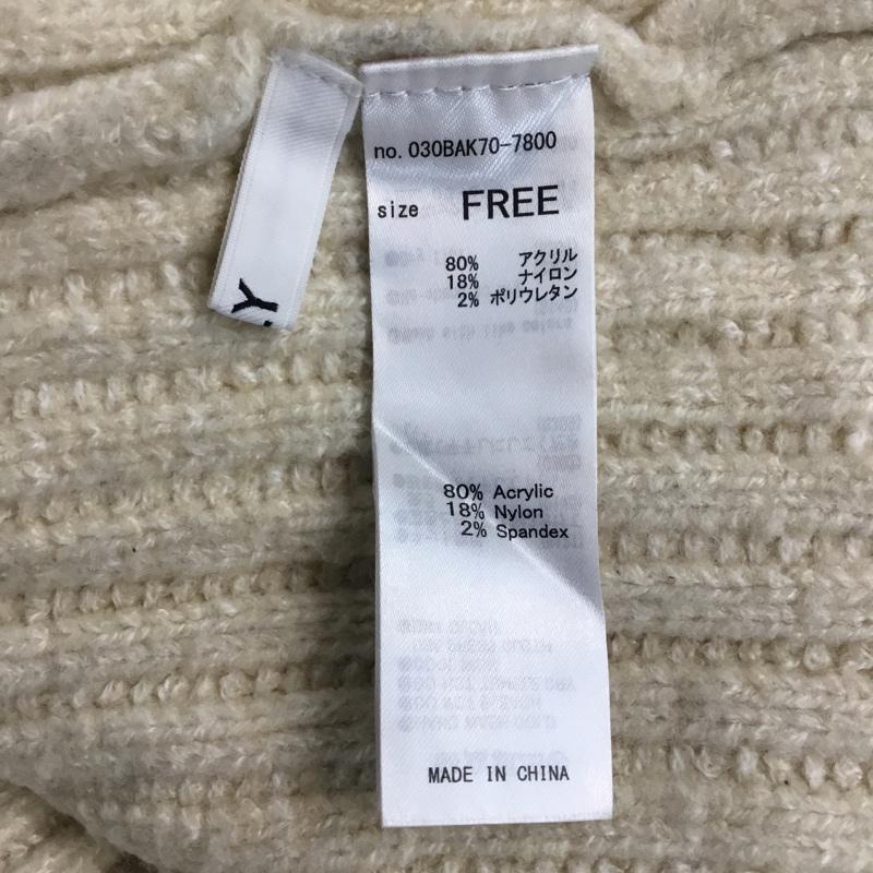 スライ SLY ニット、セーター 長袖 030BAK70-7800 BUTTON SLEEVE Vネック ボタン FREE 無地 アイボリー / アイボリー / レディース USED 古着 中古 10063820