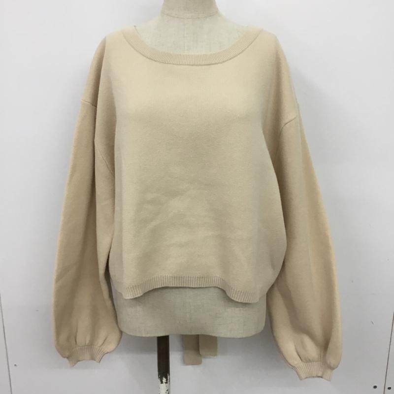 ダブルクローゼット w closet ニット、セーター 長袖 312433 ニジュウス編み バックリボン プルオーバー 無地 アイボリー / アイボリー / レディース USED 古着 中古 10063957