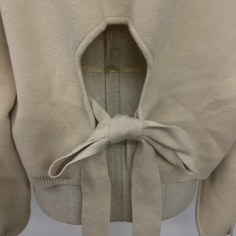 ダブルクローゼット w closet ニット、セーター 長袖 312433 ニジュウス編み バックリボン プルオーバー 無地 アイボリー / アイボリー / レディース USED 古着 中古 10063957