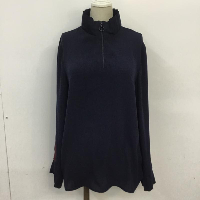 ザラベーシック ZARA BASIC シャツ、ブラウス 長袖 3666 177 401 ハーフジップ プルオーバー XS 無地 紺 / ネイビー / X えんじ / ワインレッド / レディース USED 古着 中古 10063968