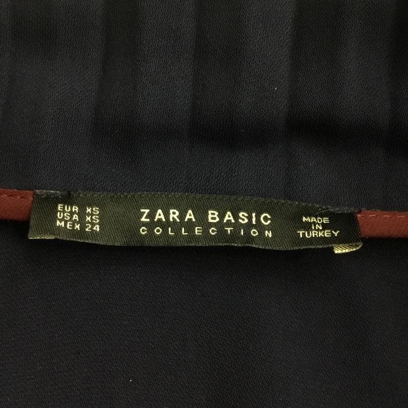 ザラベーシック ZARA BASIC シャツ、ブラウス 長袖 3666 177 401 ハーフジップ プルオーバー XS 無地 紺 / ネイビー / X えんじ / ワインレッド / レディース USED 古着 中古 10063968