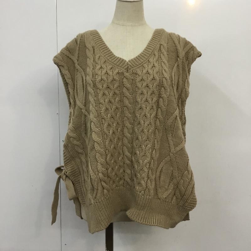 ヘザー Heather ベスト ベスト HE063426TS サイドリボン ケーブル編み プルオーバー FREE 無地 ベージュ / ベージュ / レディース USED 古着 中古 10064046
